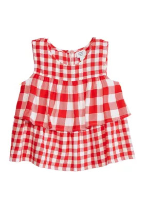 Girls 4-6x Layered Woven Yarn Dyed Tank Top | Belk