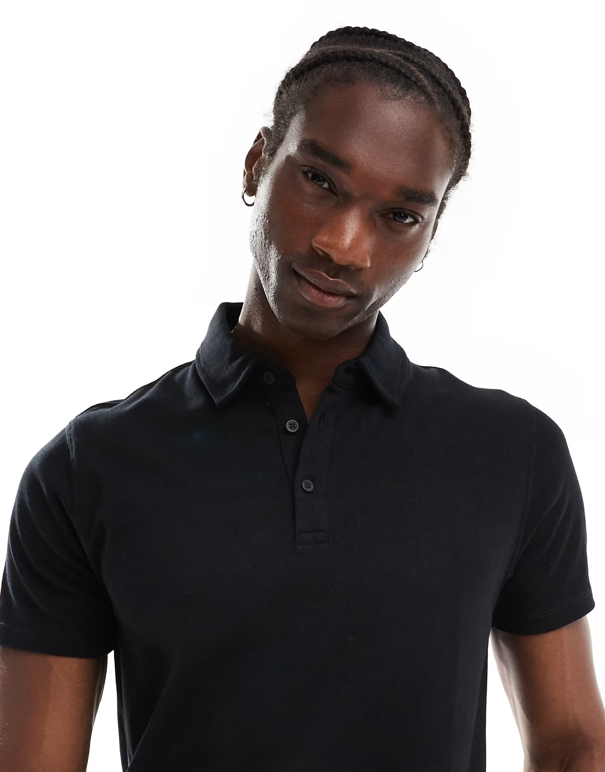 ASOS DESIGN Premium heavyweight polo 300gsm in black | ASOS (Global)