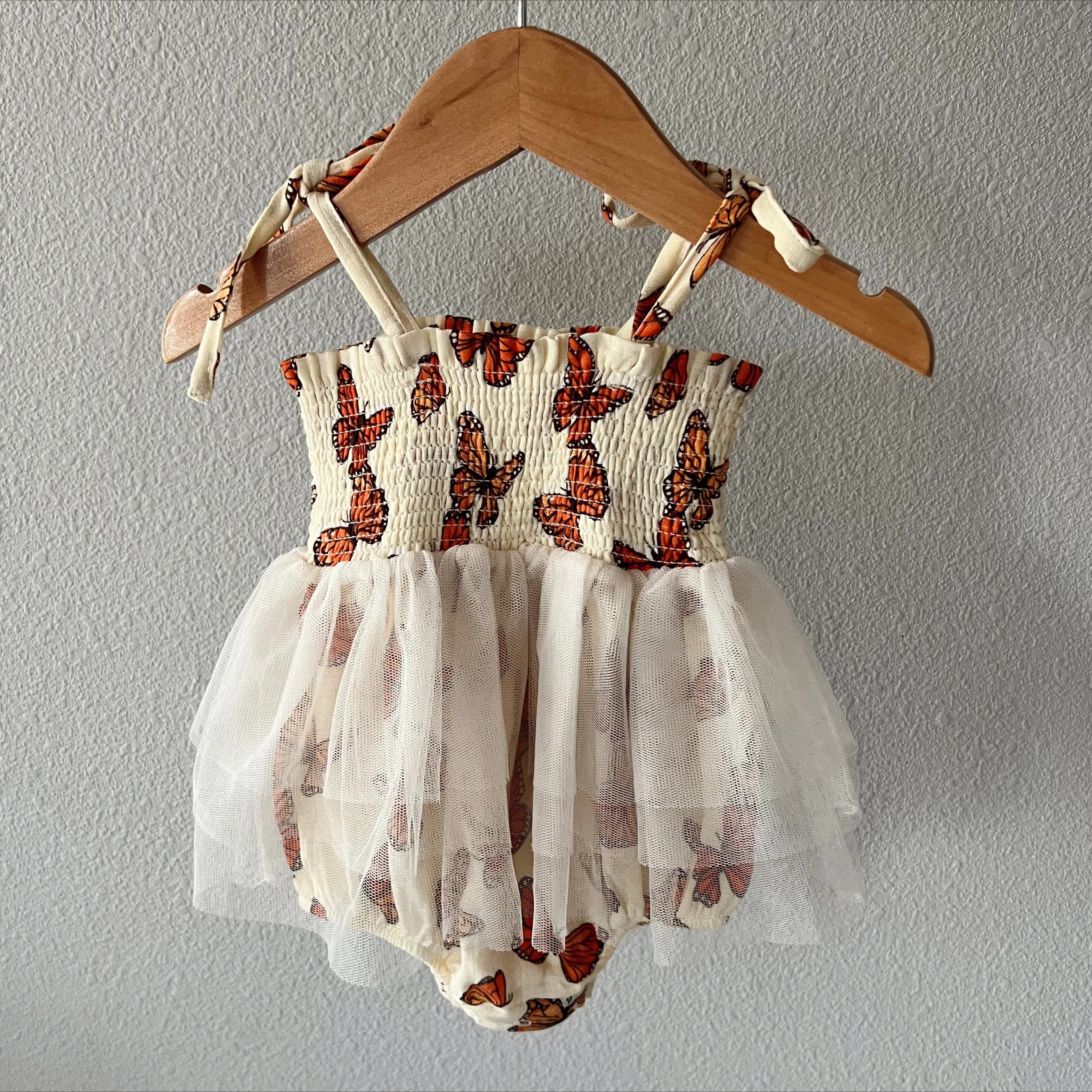 Muslin Tutu Bubble, Monarch Butterflies | SpearmintLOVE