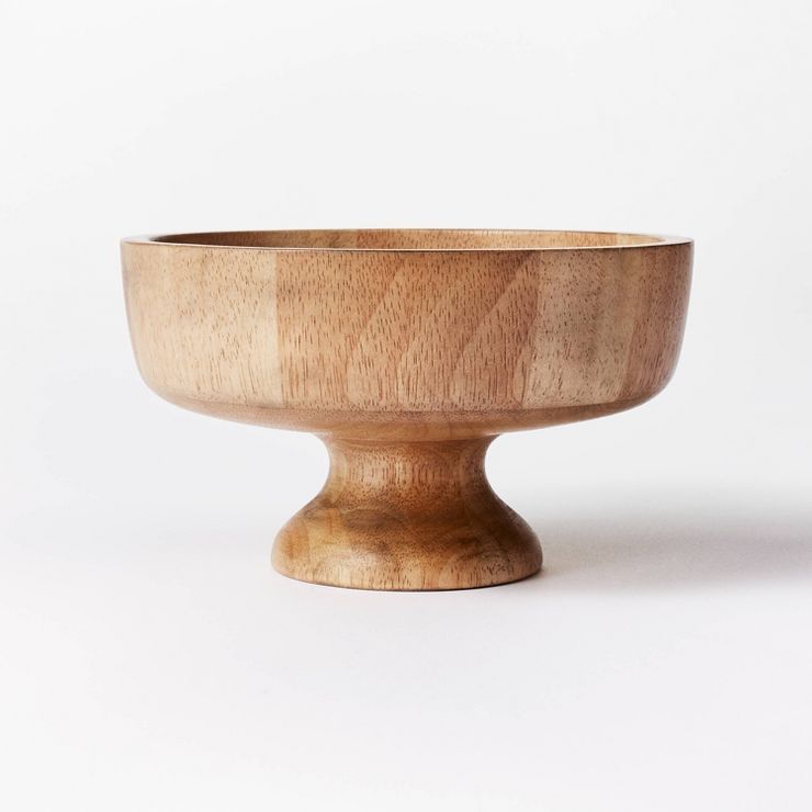 10.1oz Rubberwood Pedestal Serving Bowl - Threshold&#8482; designed with Studio McGee | Target
