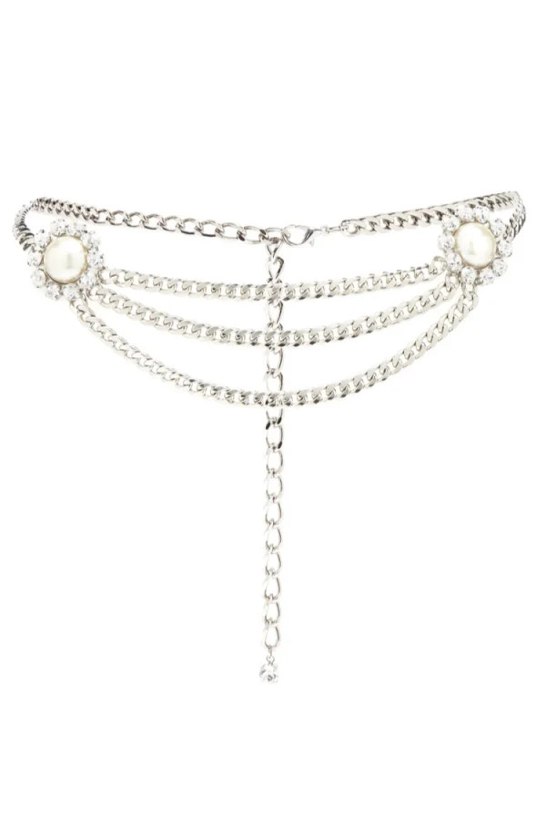 Rent Crystal faux pearl chain belt - Alessandra Rich | HURR | HURR 