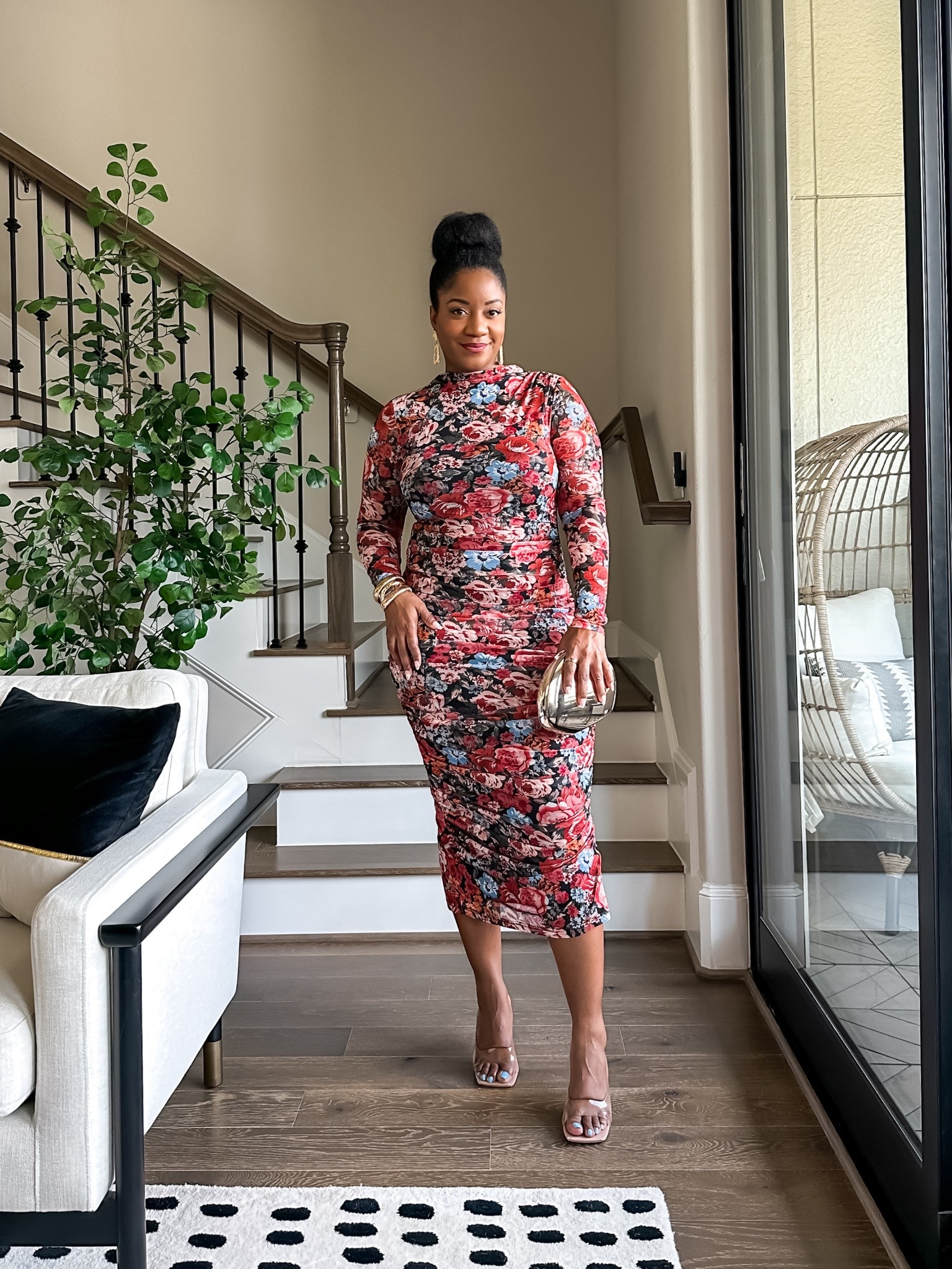 Floral elegance 🌹 I’m wearing this gorgeous long sleeve ruched midi in a size M (I sized down). I linked the exact dress plus a similar version that’s longer with a different neckline. Perfect for wedding guest style, cocktail parties, date night, or any event where you want to stand out.

floral midi dress with sleeves / long sleeve ruched dress / bodycon floral dress / wedding guest dress with sleeves / cocktail dress with sleeves / date night outfit inspo / feminine floral style / chic floral dress / midsize fashion / fitted midi dress

#LTKFindsUnder50 #LTKSeasonal #LTKMidsize
