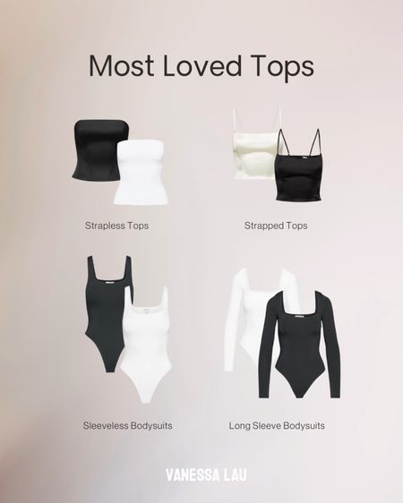 Capsule Wardrobe Tops 🤍 These are my most loved staple tops you’ll usually catch me wearing! I have black and white of each :) #capsulewardrobe

#LTKMostLoved #LTKstyletip