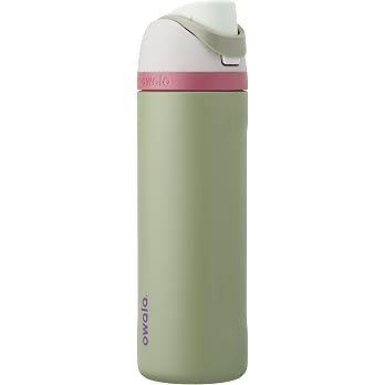 Owala FreeSip Stainless Steel Water Bottle 24 oz Grey/Green (Neo Sage) | Amazon (US)