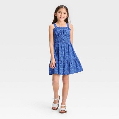 Girls' Sleeveless Woven Dress - Cat & Jack™ Blue | Target