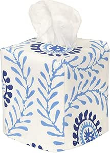Fabric Tissue Box Cover, Tissue Holder Slipcover, Slips Over Square Cube Cardboard Facial Tissue ... | Amazon (US)