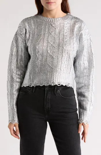 Vigoss Metallic Cable Stitch Sweater | Nordstromrack | Nordstrom Rack