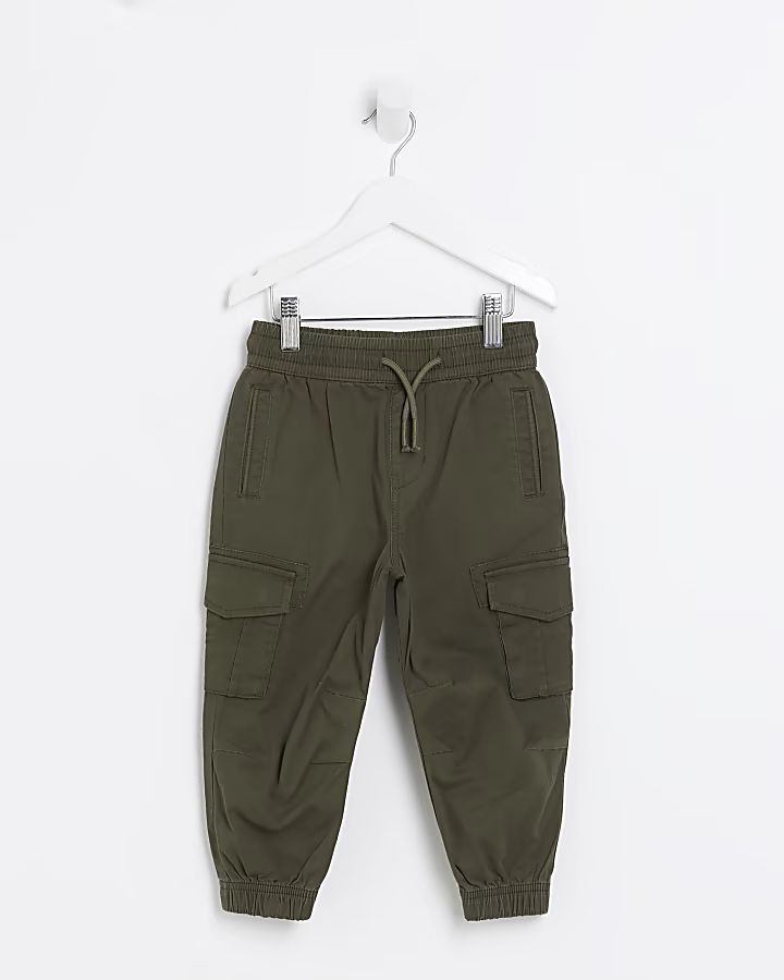 Mini Khaki cuffed Cargo Trousers | River Island (UK & IE)