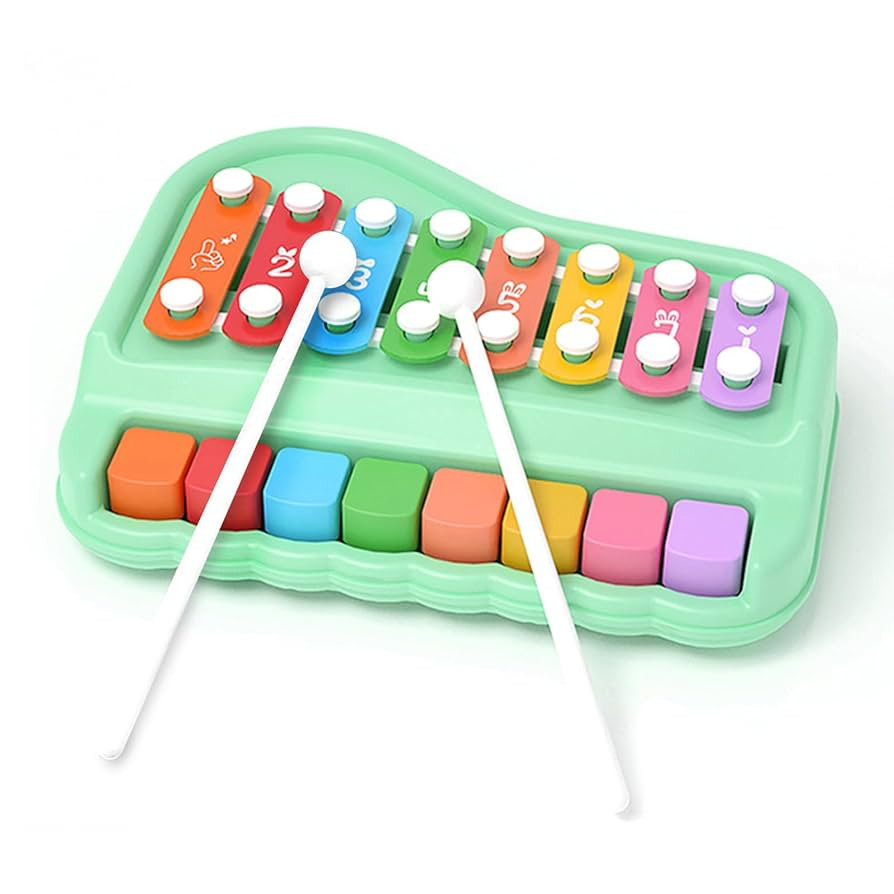 2 in 1 Baby Piano Xylophone for Toddlers 1-3 Years Old, 8 Multicolored Key Keyboard Baby Xylophon... | Amazon (US)