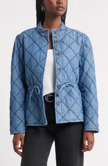 Treasure & Bond Quilted Cotton Jacket in Medium Wash at Nordstrom Rack, Size Xx-Large | Nordstrom Rack
