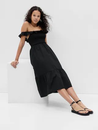 Ruffle Neck Midi Dress | Gap (US)