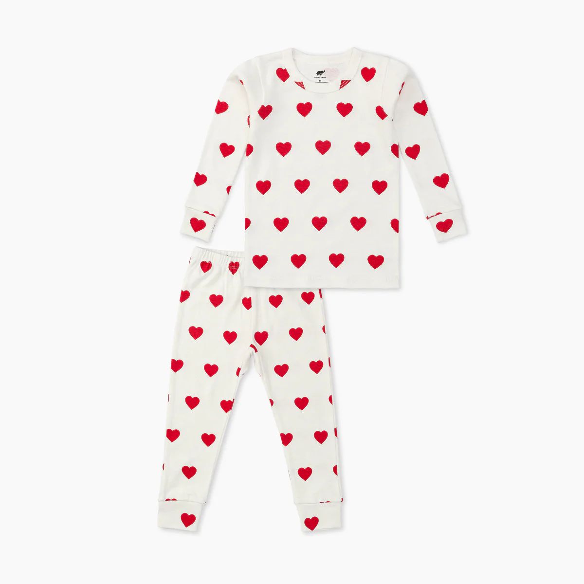 Two-Piece Toddler Pajamas  - Red Hearts | Monica + Andy