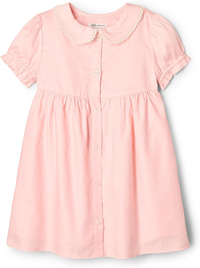 Amazon Essentials x Sofia Grainge Toddlers and Baby Girls' Cotton Sateen Dress with Collar | Amazon (US)