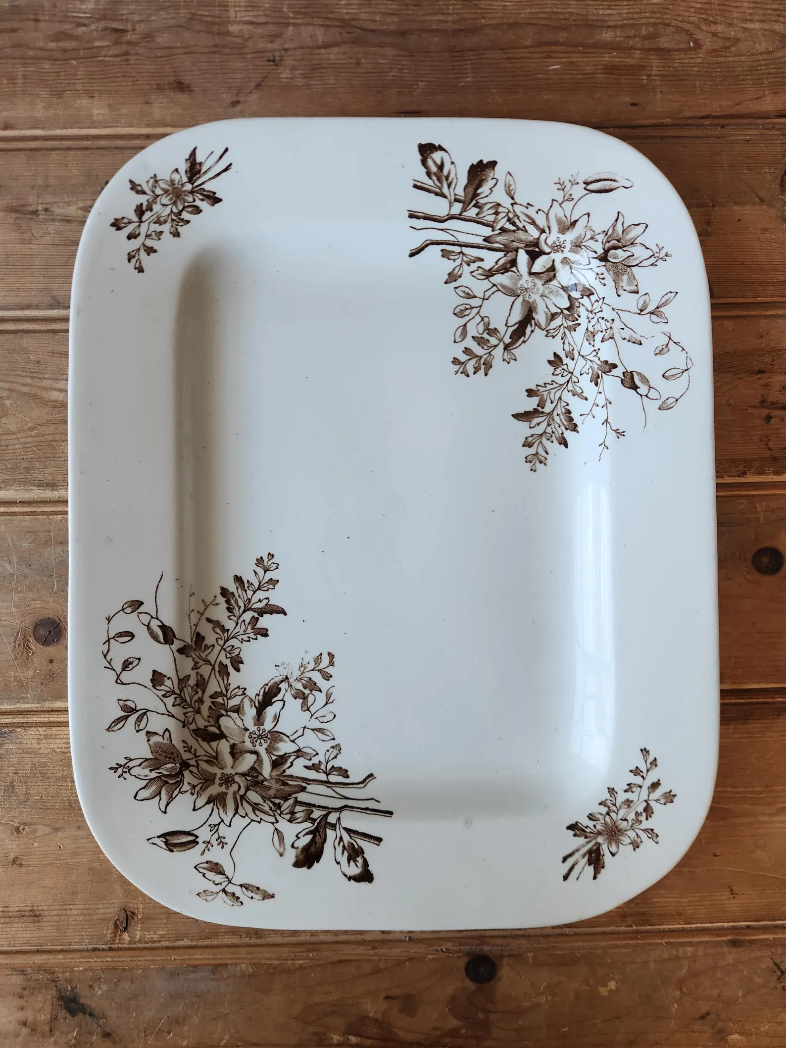Antique ironstone brown transferware rectangle platter 19th century Aesthetic Movement earthenwar... | Etsy (Global)
