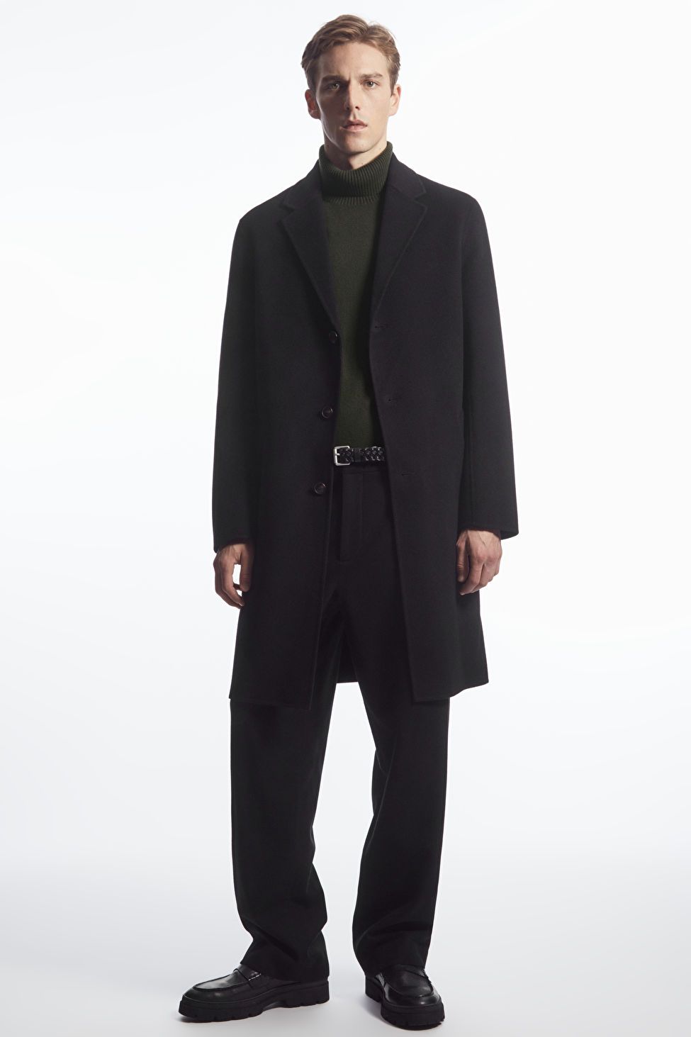 RELAXED-FIT DOUBLE-FACED WOOL COAT - BLACK - Coats - COS | COS (US)