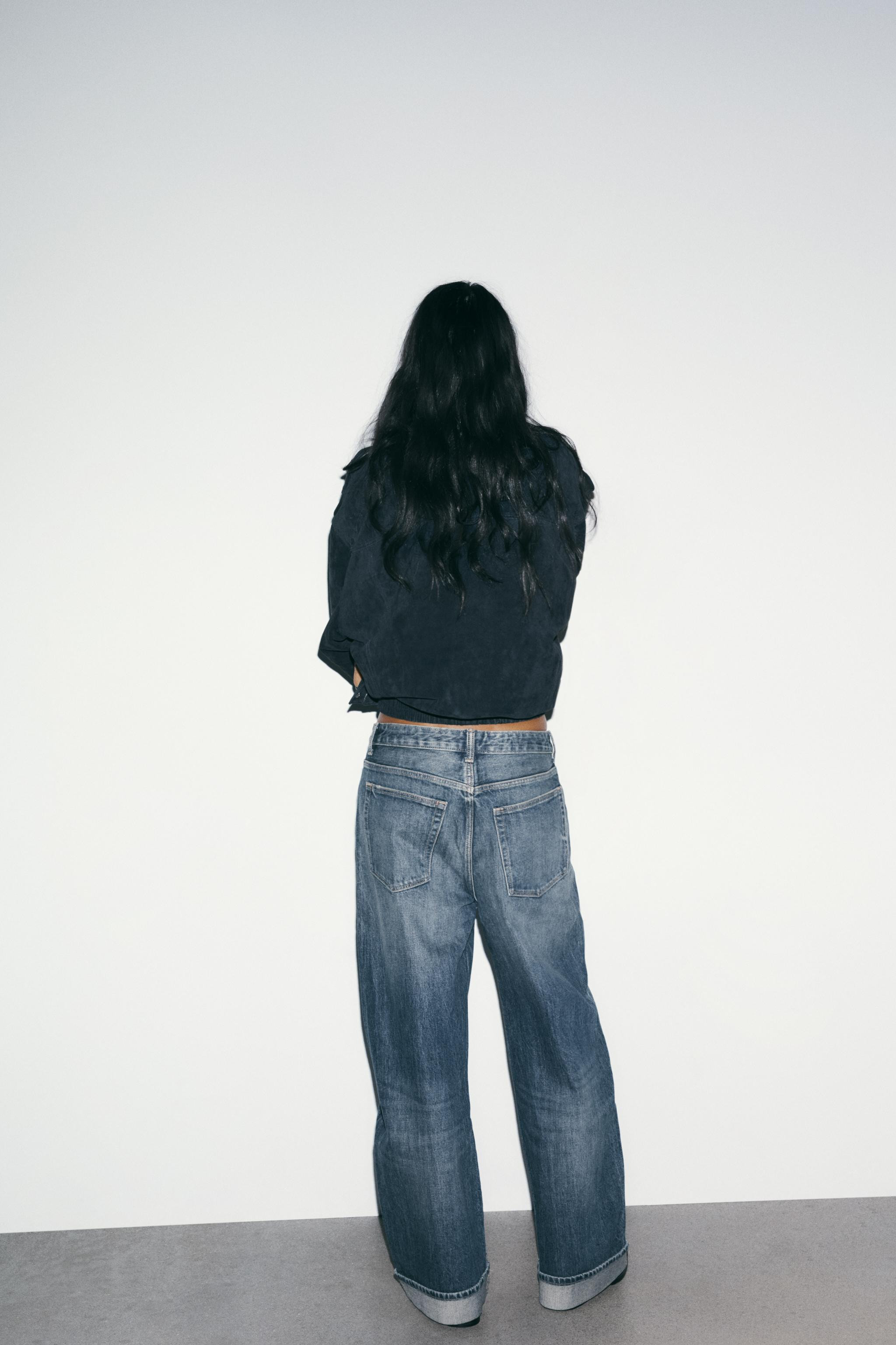 TRF BAGGY FOLDED MID-RISE JEANS | Zara US