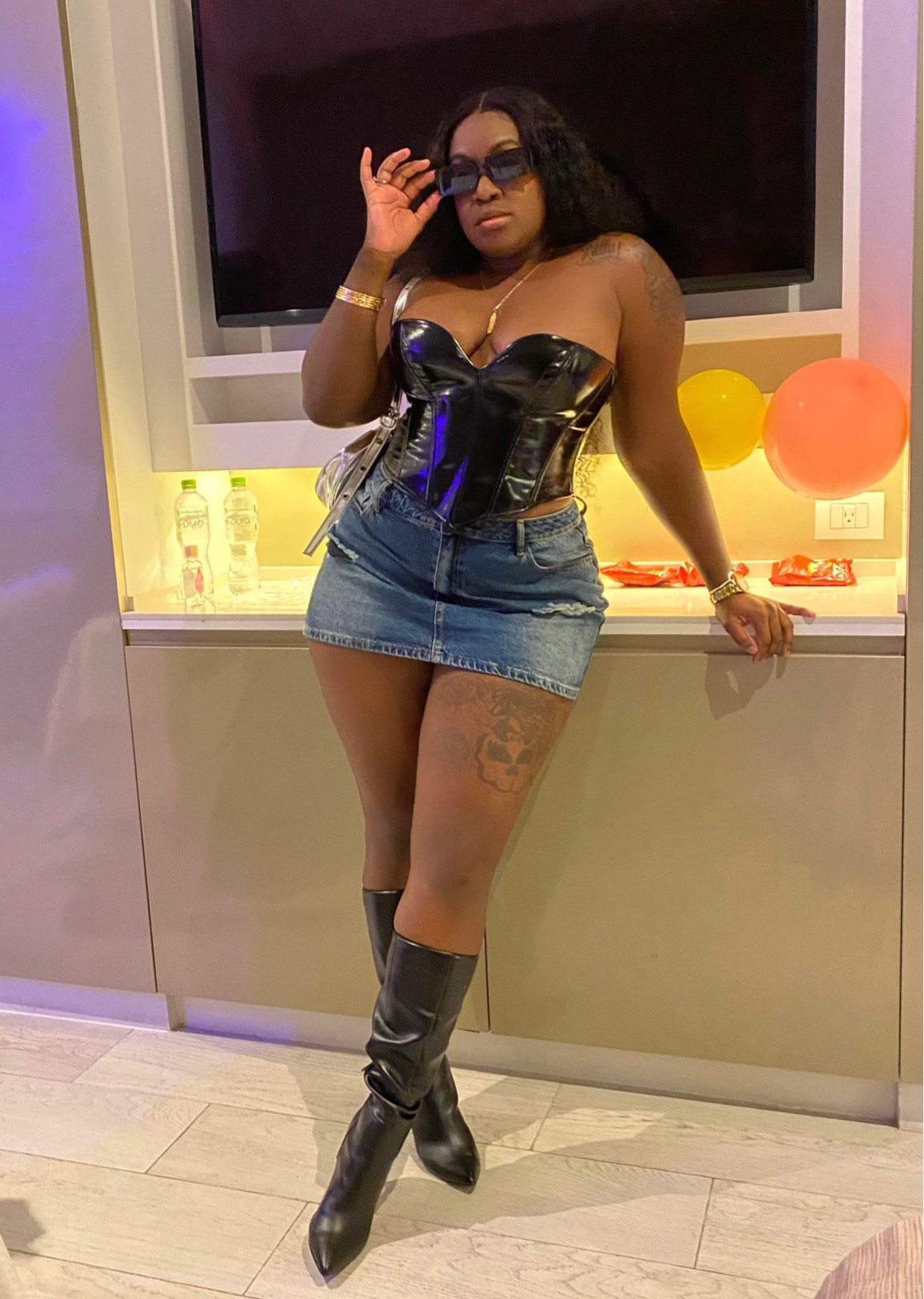 Black leather corset, mini skirt, leather boots

#LTKFind #LTKstyletip #LTKfit