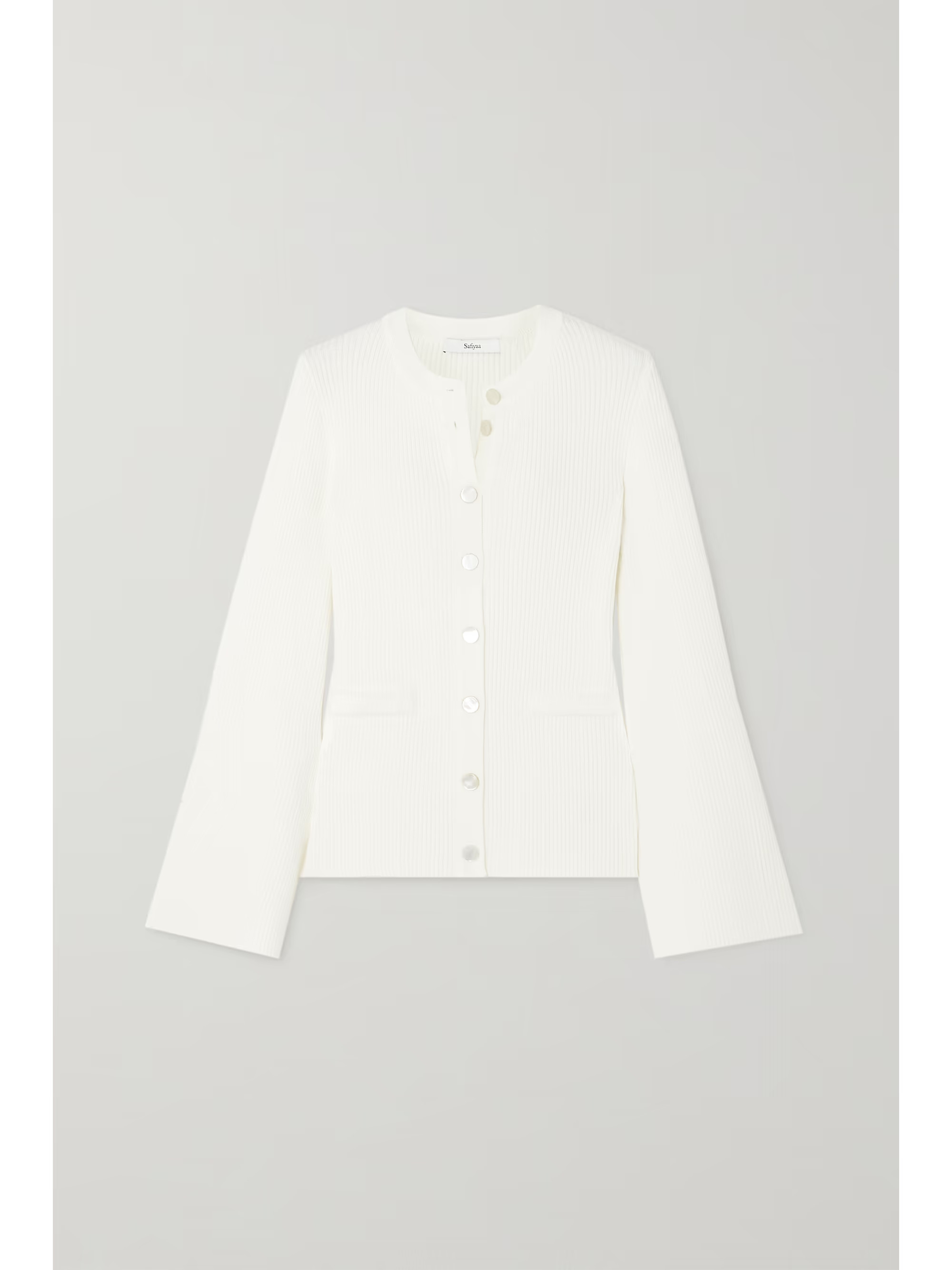 Emilie cape-effect ribbed merino wool-blend cardigan | NET-A-PORTER (US)