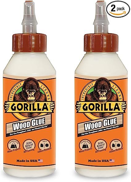 Gorilla Wood Glue, 8 Ounce Bottle, Natural Wood Color, (Pack of 2) | Amazon (US)