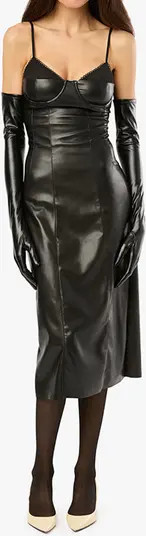 WeWoreWhat Vegan Leather Fitted Corset Dress | Nordstrom | Nordstrom