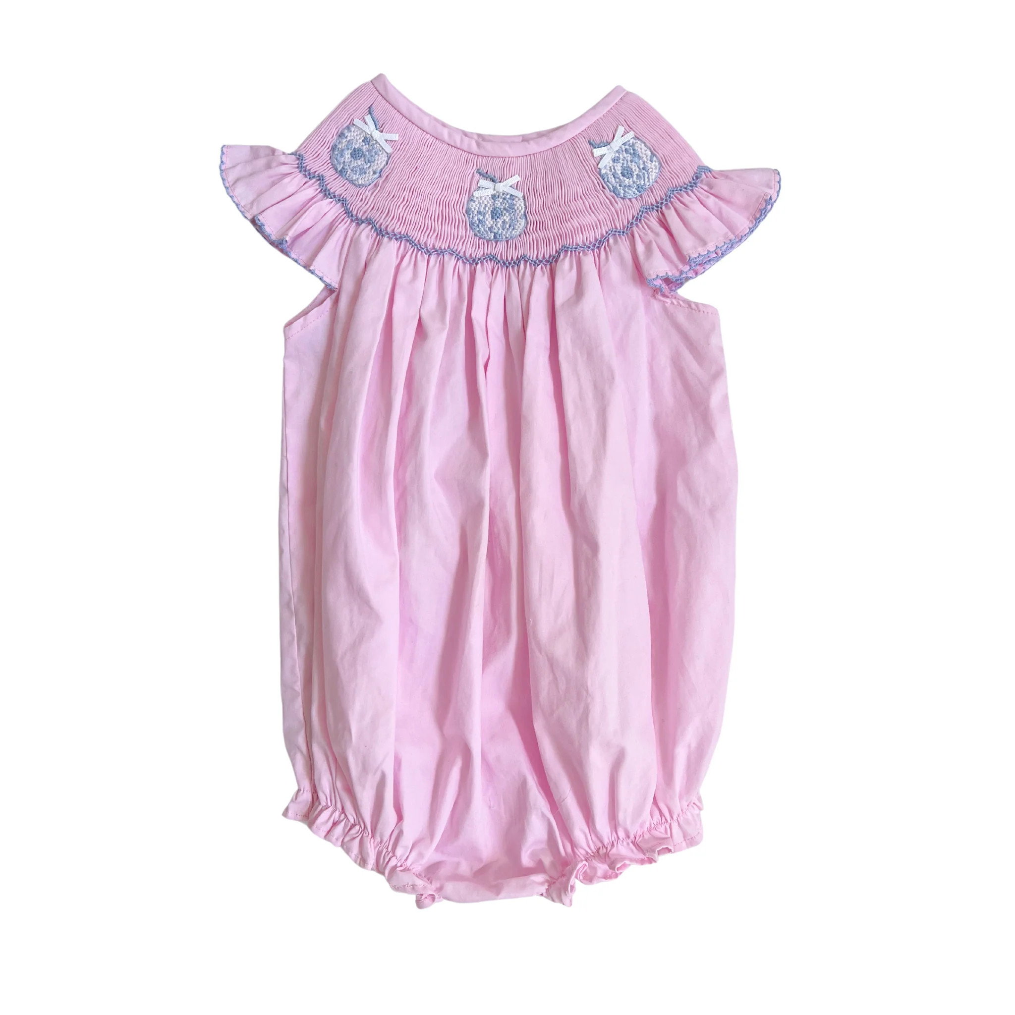 Carly Chinoiserie Pumpkin Smocked Bubble | Lillie & Lilah