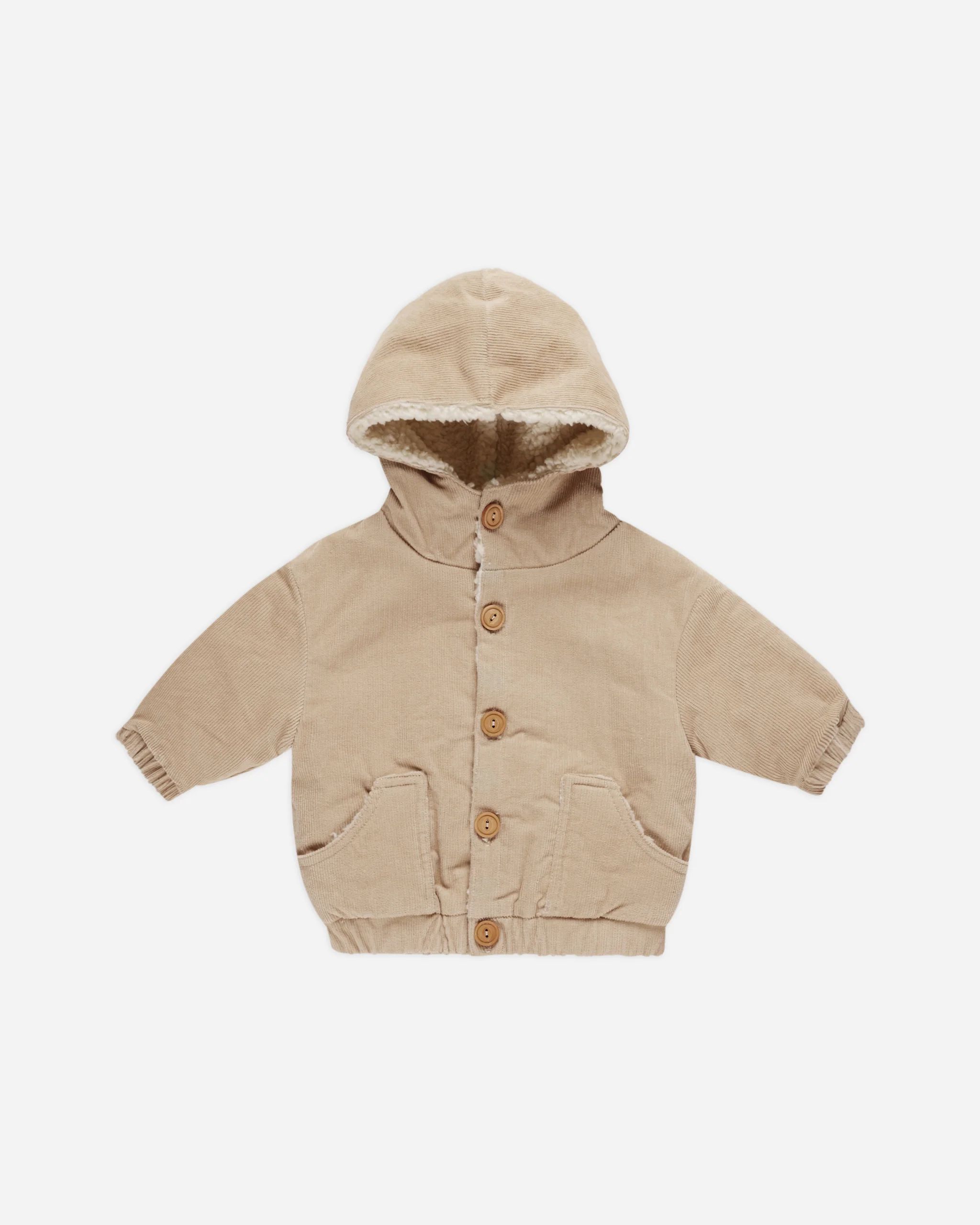 Corduroy Hooded Jacket || Latte | Rylee + Cru