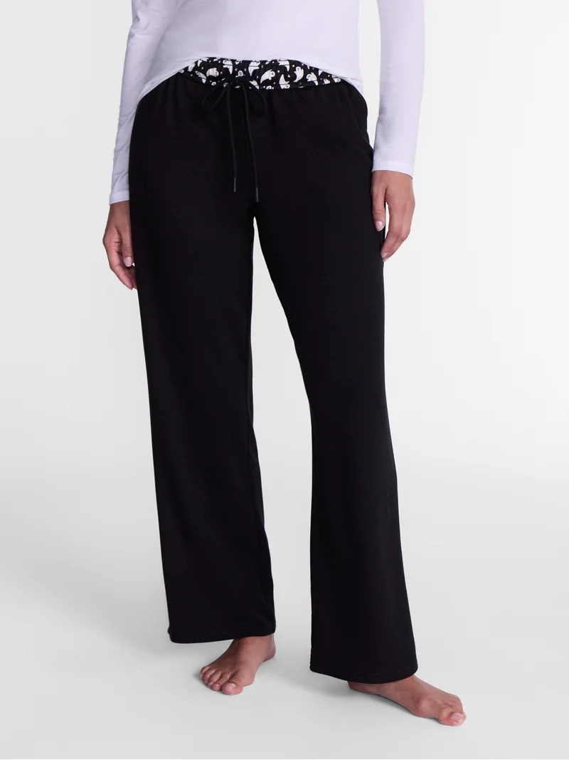 Women\u2019s Halloween Printed Foldover Waistband French Terry Lounge Pants, 29" Inseam, Sizes XS... | Walmart (US)