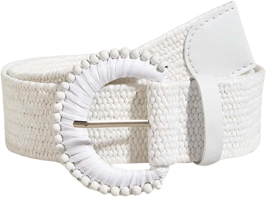 Verdusa Women's Round Buckle Straw Belts Boho Braided Waist Belt | Amazon (CA)