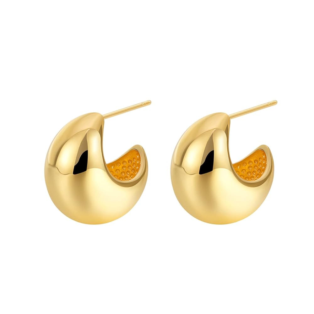 Teardrop Chunky Earrings for Women Trendy Hoop Earring Set Earring Dupes, Fashion Gold Large Drop... | Amazon (US)