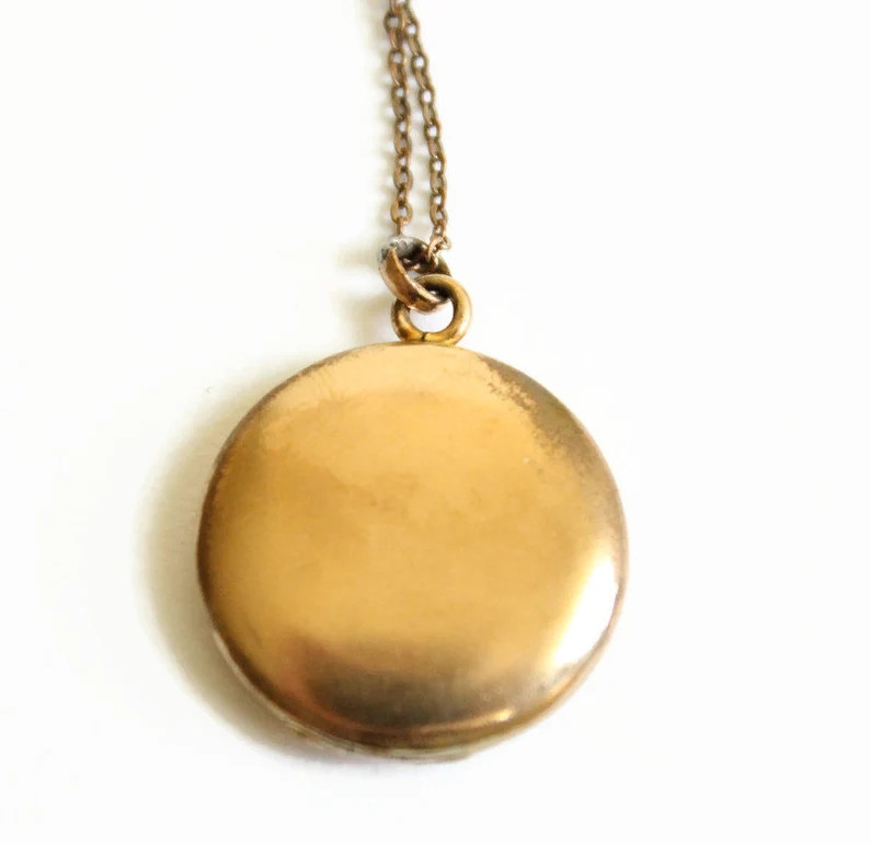 Victorian Round Locket Necklace, Engraved Initials GNP Photo Locket, Antique Keepsake Circa Late ... | Etsy (US)