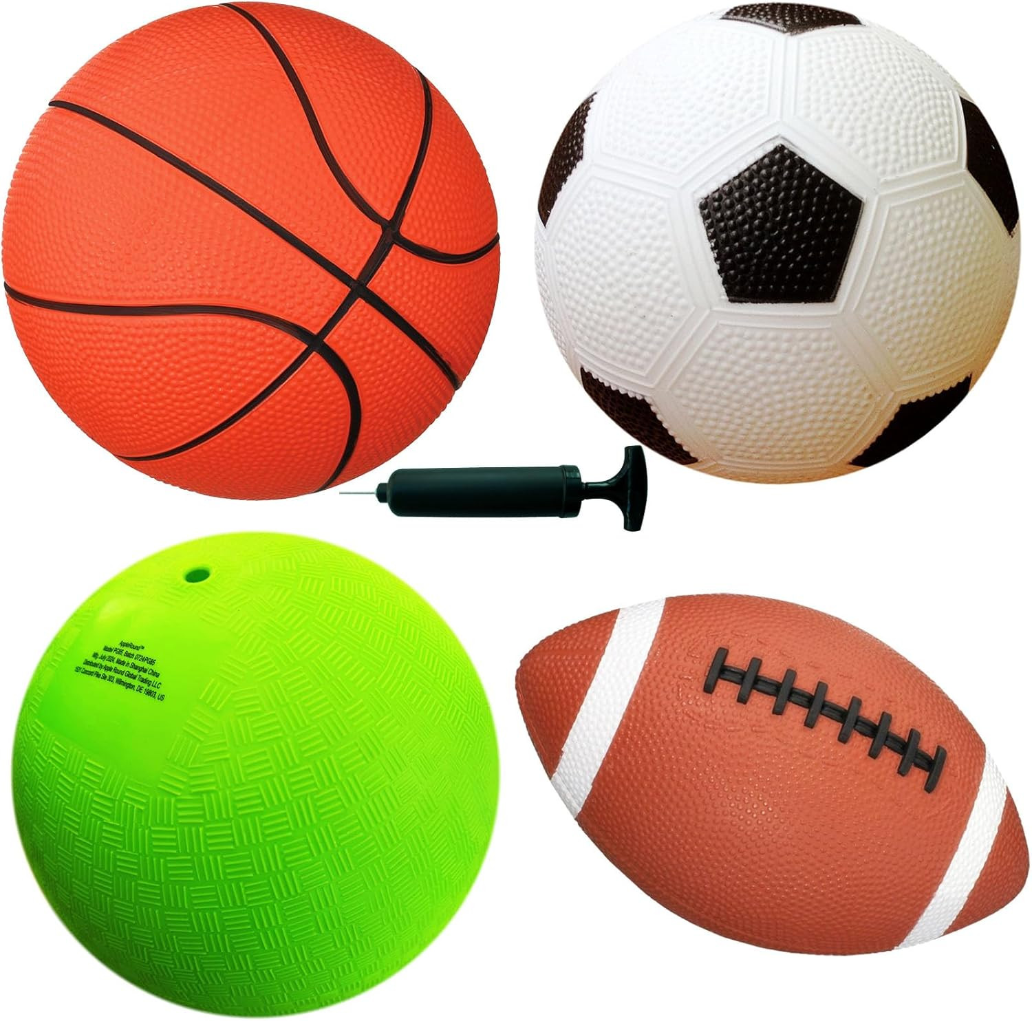 AppleRound 4-Pack Sports Balls for Toddlers & Kids with Pump – 5-Inch Soccer Ball, Basketball, ... | Amazon (US)