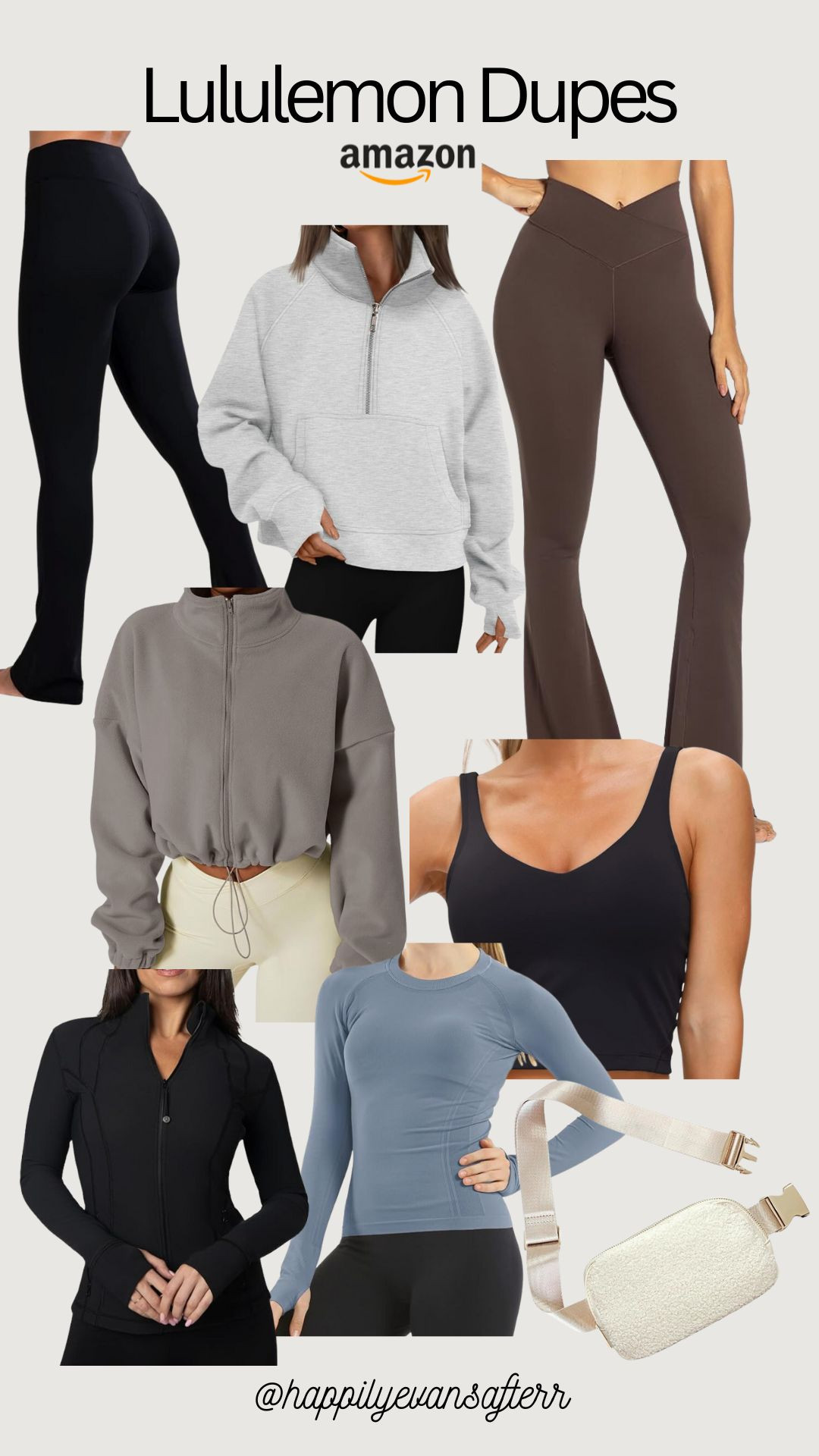 Lululemon dupes that are a fraction of the price on Amazon!

Im XS in tops and bottoms
M or L in Hoodies (I like them oversized) 

 #LTKSaleAlert #LTKFindsUnder50 #LTKFitness