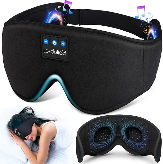 LC-dolida Sleep Headphones, 3D Sleep Mask Bluetooth Wireless Music Eye Mask, Sleeping Headphones ... | Amazon (US)
