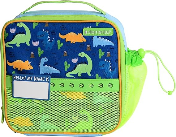 Elemental Insulated Lunch Bag for Kids, with Water Bottle Pocket & Charm Band, Fits Lunch Box, Lu... | Amazon (US)