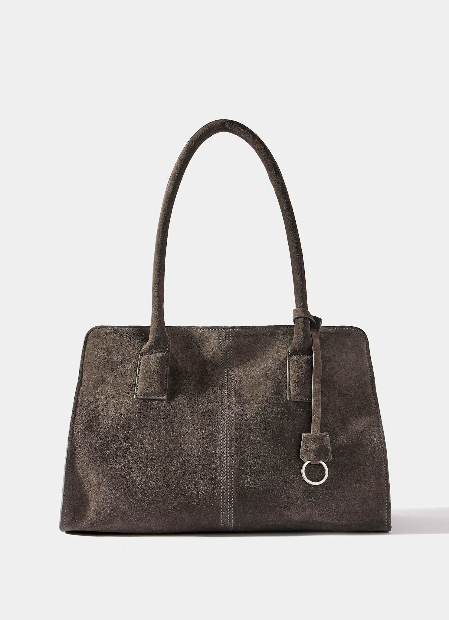 Rue Grey Suede Tote Bag | Mint Velvet