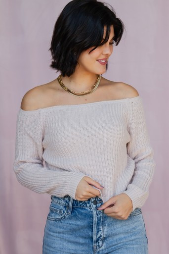 Della Blush Knit Sweater | Material Girls