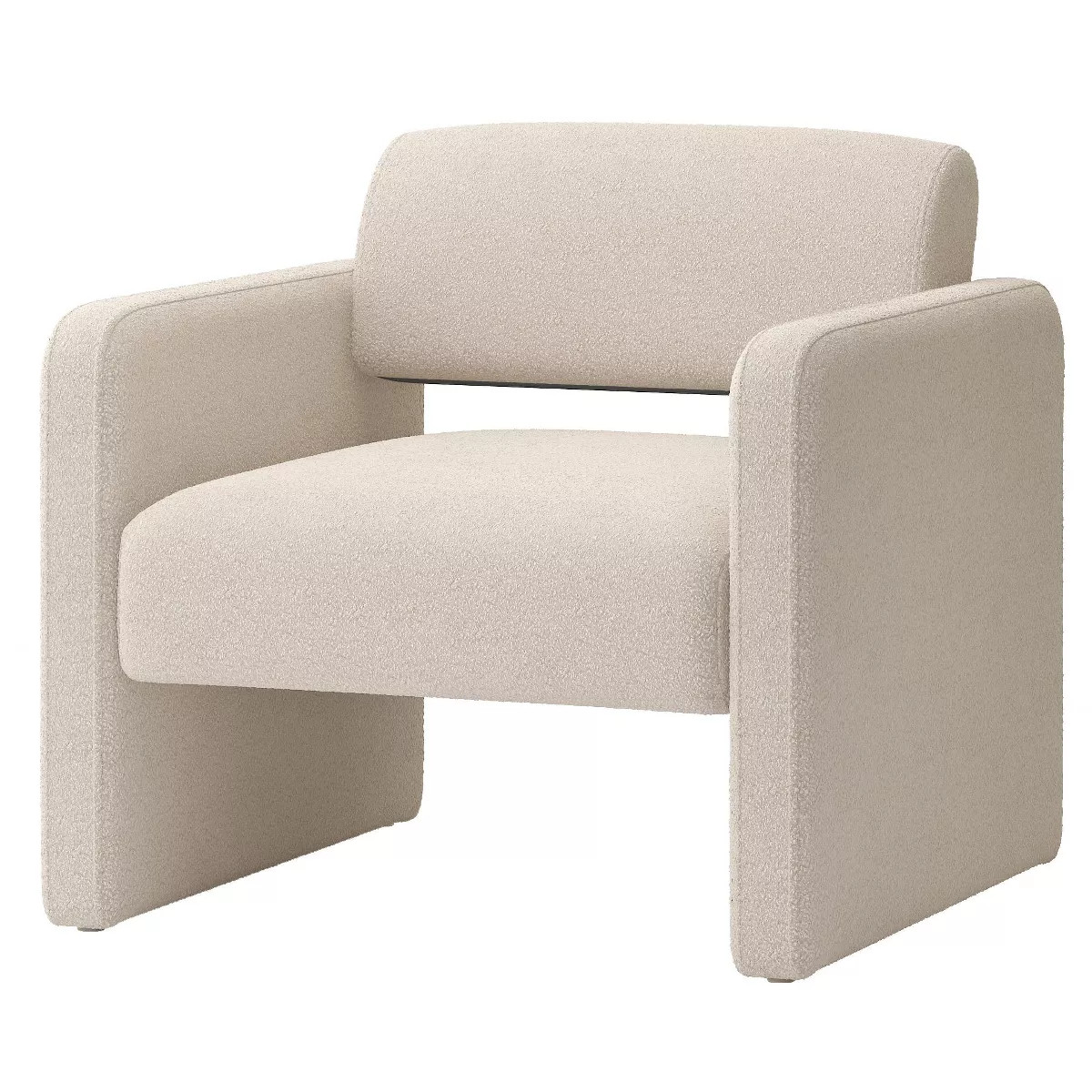 GDFStudio Emmanuel Upholstered  30.9" W Rubberwood Accent Chair with Armrests, Beige/Boucle | Target