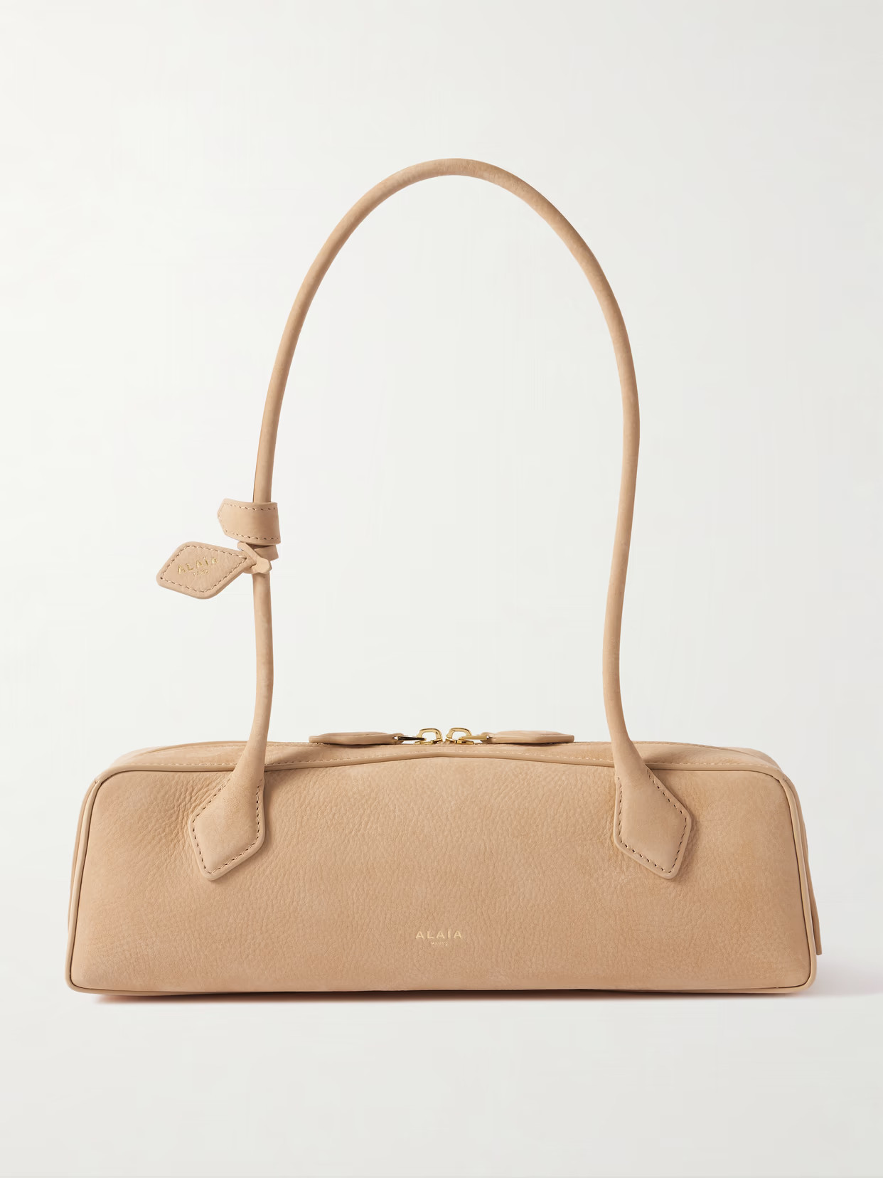 Alaïa - Le Teckel Medium Nubuck Shoulder Bag - Neutrals | NET-A-PORTER (US)