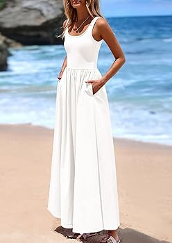 PRETTYGARDEN Womens Summer Casual Scoop Neck Sleeveless Long Dresses Tank Top Patchwork Aline Swi... | Amazon (US)