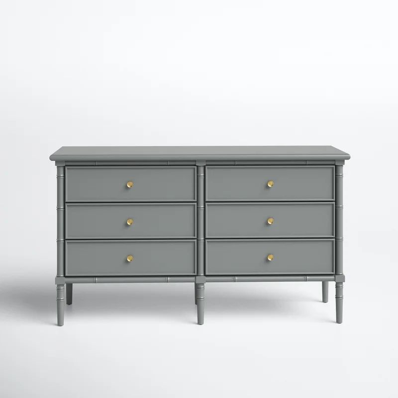 Gray Mina 6 Drawer Double Dresser | Wayfair North America