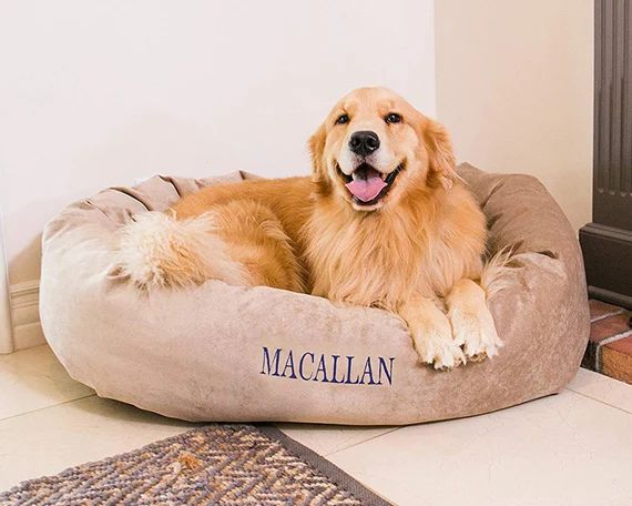 Personalized Bagel Style Dog Bed Durable Bedding Supportive | Etsy | Etsy (US)