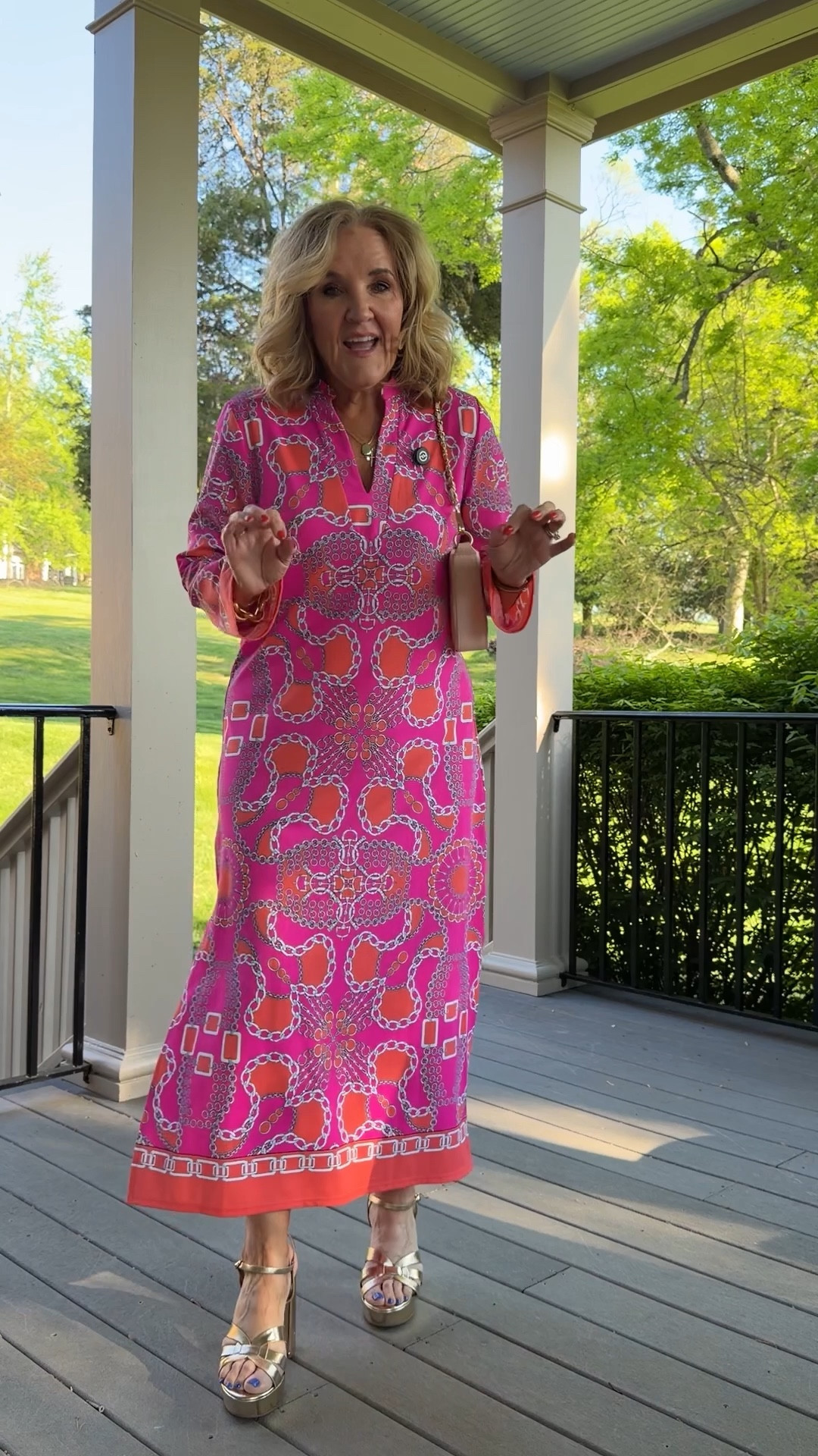 Tap the bell 🔔 and ❤️ to make sure you don’t miss a post! 
Wearing a medium in this caftan style knit dress. Extremely comfortable. 
Pink quilted purse on sale! 

#LTKWedding #LTKOver40 #LTKTravel