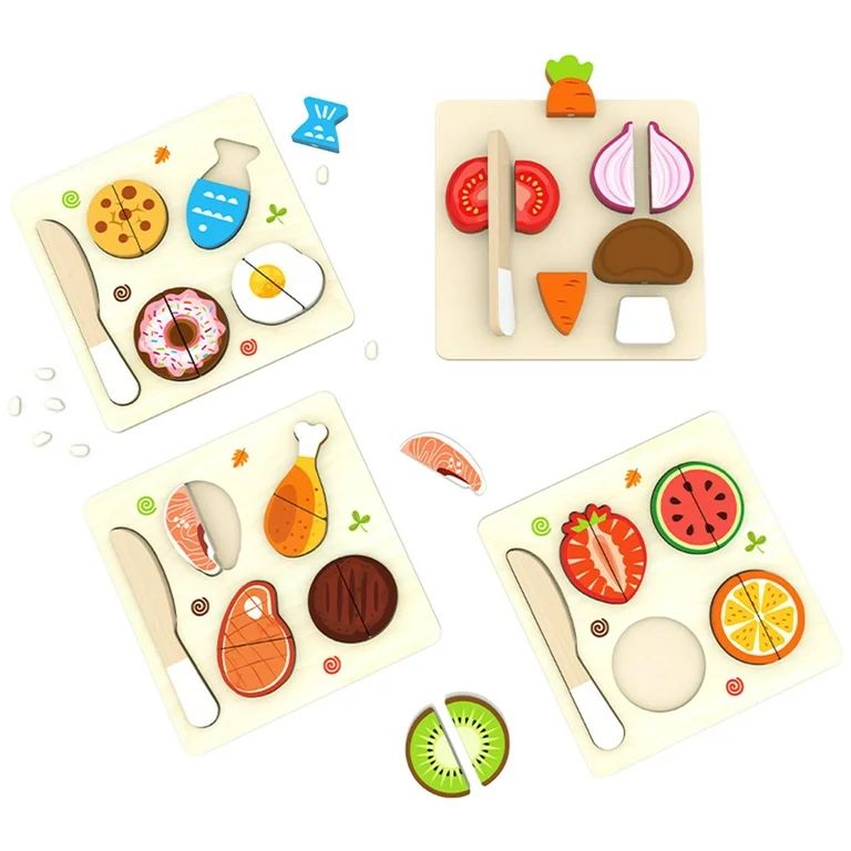 Simulation Cutting Toys Learning Toys Play Food Wooden Toys for Boys Toddlers Meat | Walmart (US)