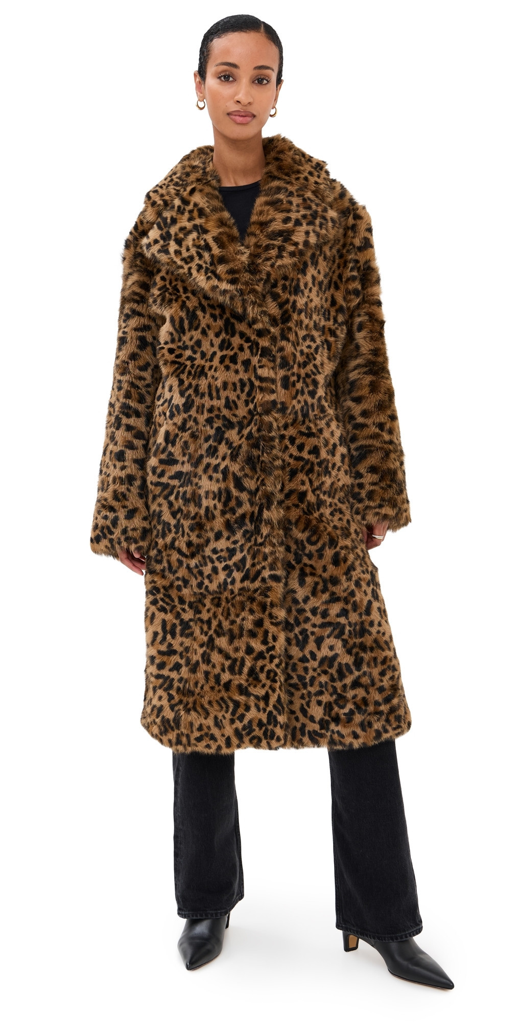 Nili Lotan Ingrid Shearling Coat Camel Leopard M | Shopbop