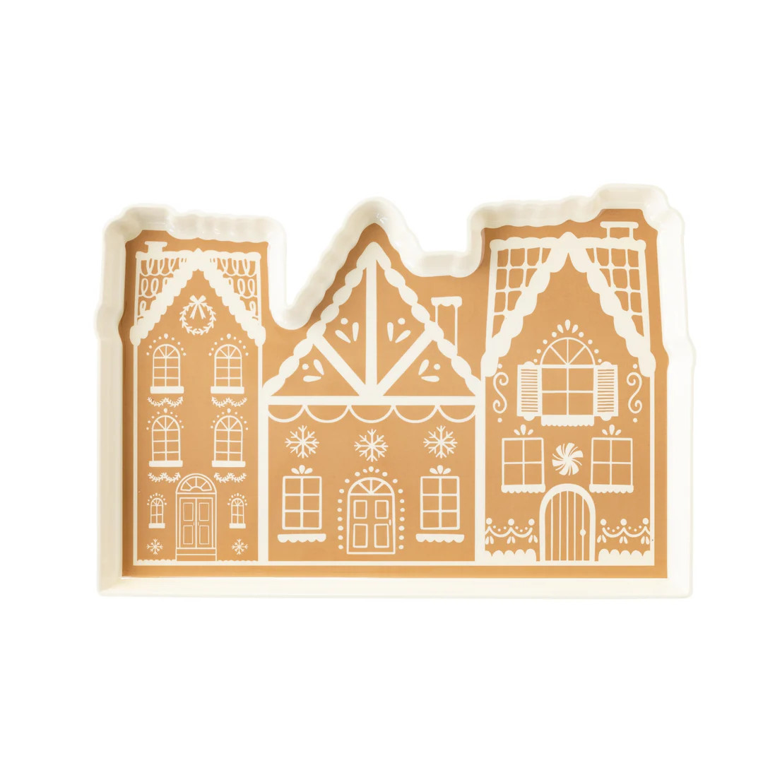 Gingerbread House Shaped Melamine Tray | My Mind's Eye