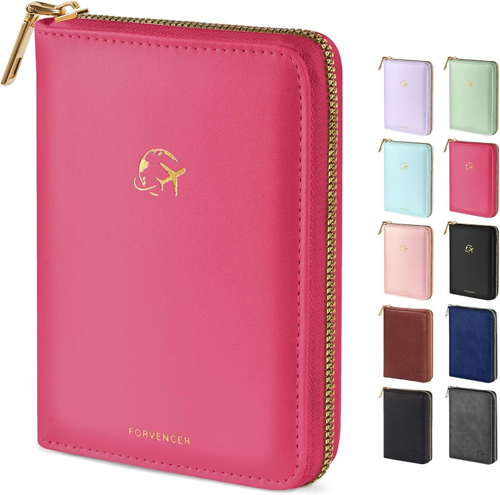 Forvencer Passport Holder Cover with Safe Zipper Closure, Premium Passport Wallet for Travel, Cut... | Amazon (US)