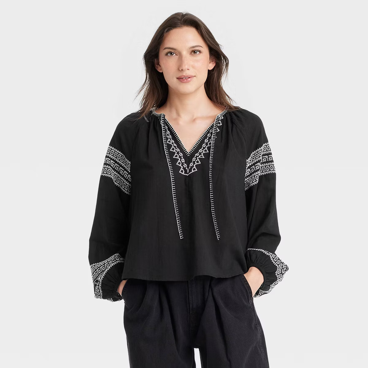 Women's Long Sleeve Blouse - Universal Thread™ Black | Target