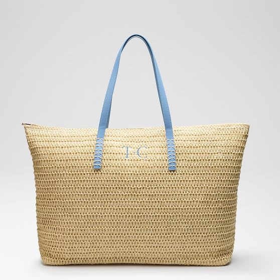 Stinson Straw Zip-Top Tote | Mark and Graham