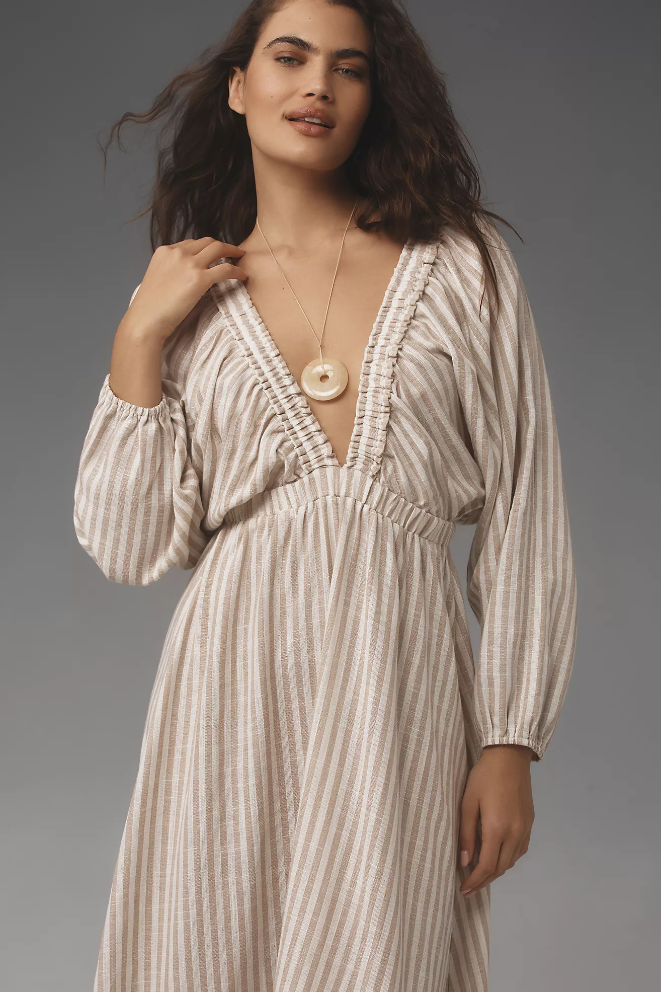 By Anthropologie Femme Linen Stripe Kaftan | Anthropologie (US)