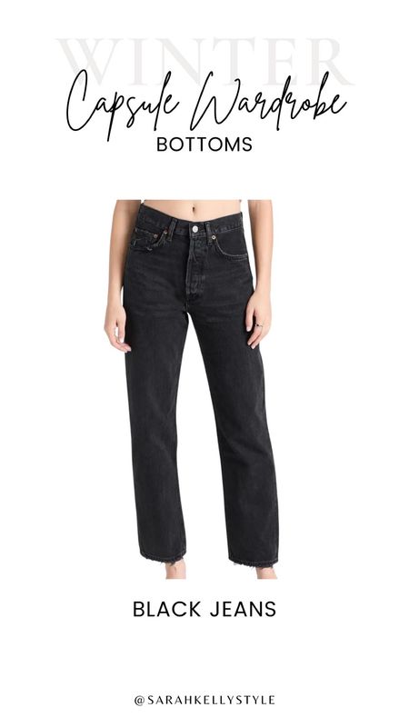 Winter capsule wardrobe, black straight jeans, Sarah Kelly style 

#LTKstyletip #LTKSeasonal #LTKHoliday
